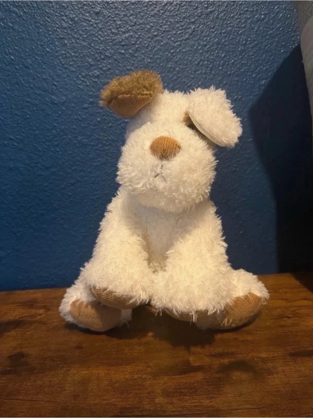 Barnes & Noble White and Tan Plush Dog Toy - Soft Puppy